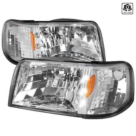 93-97 Ford Ranger Headlights With LED- Chrome